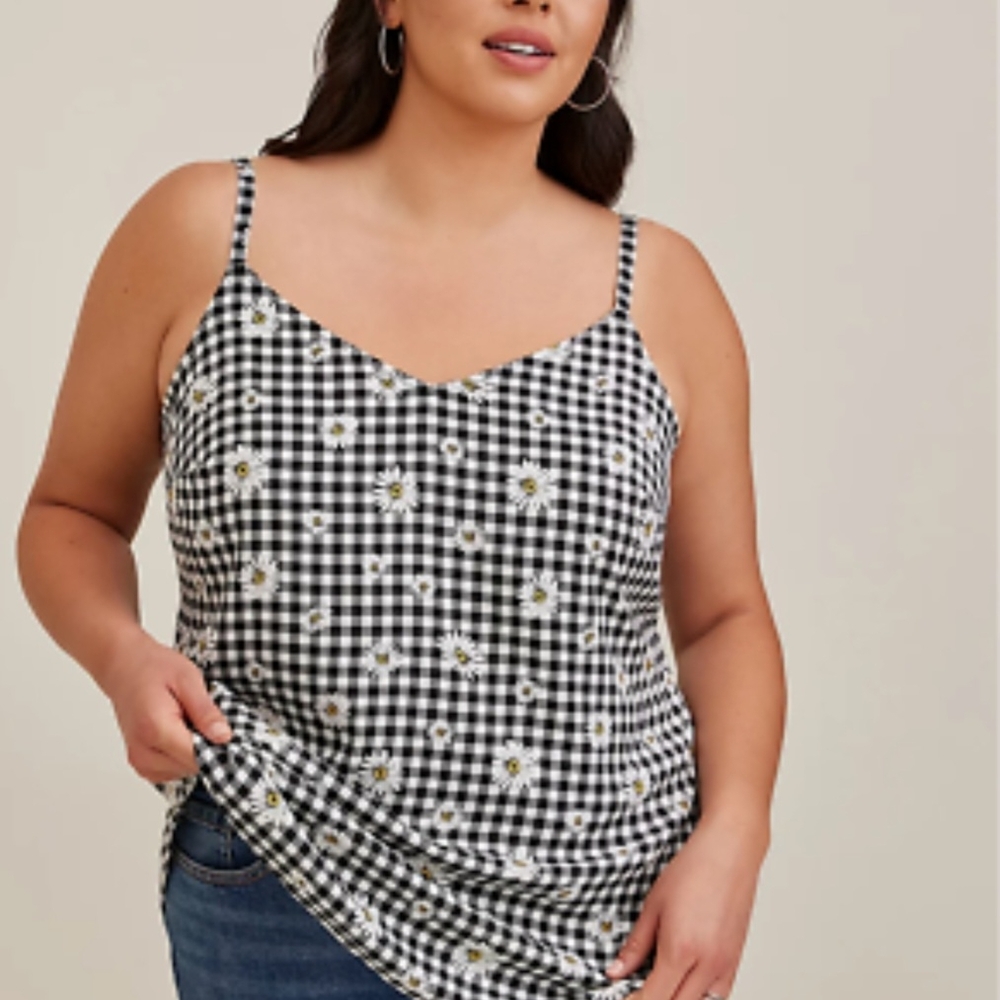 Torrid Gingham Daisy Ava Challis Top